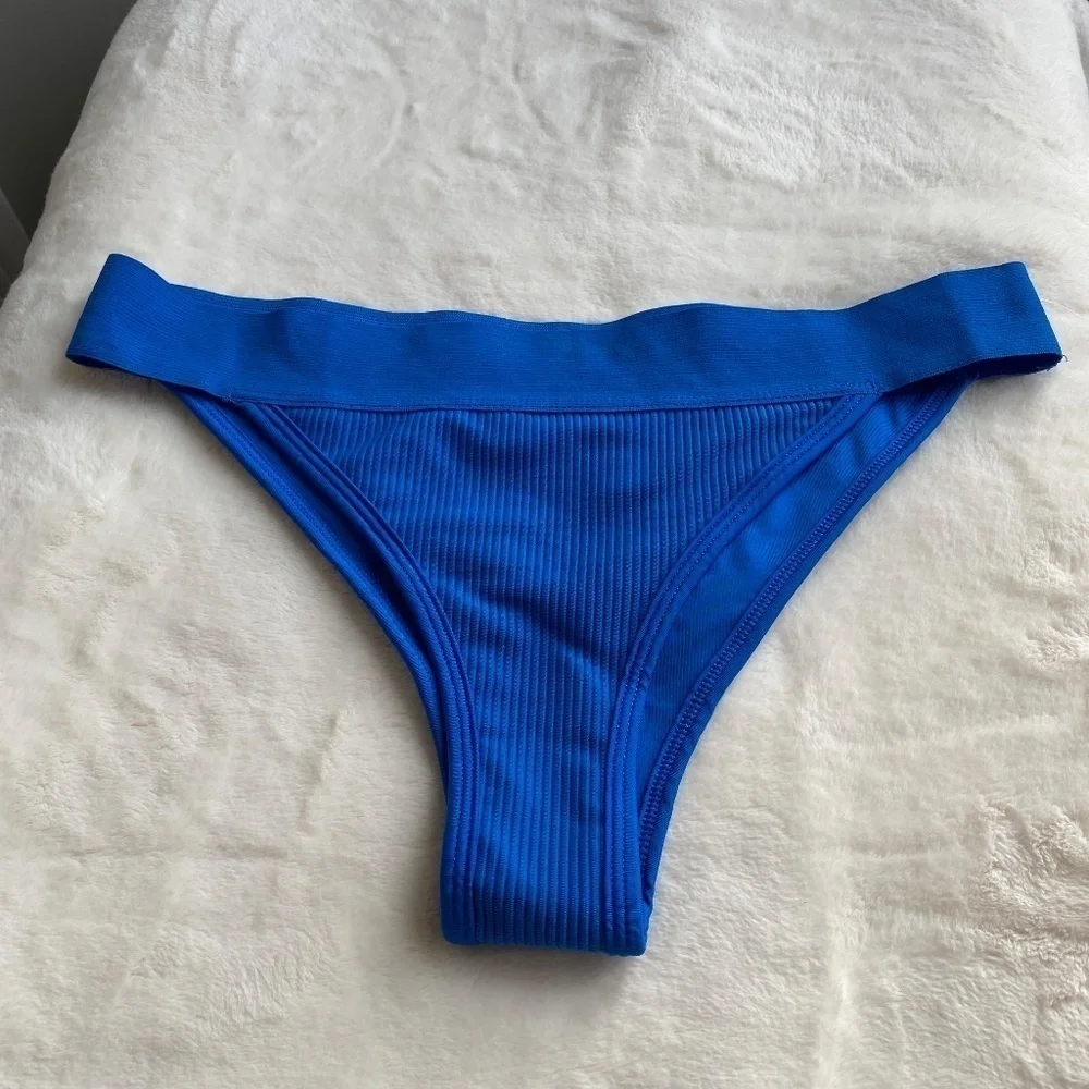 New! Frankie's Bikinis Cole Cheeky Ribbed Bikini Bottom 14731